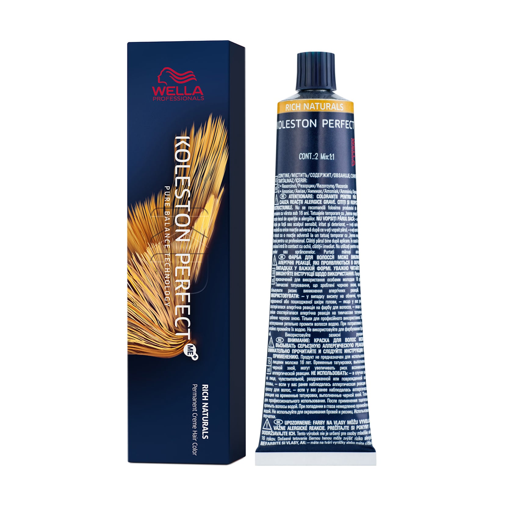 Уцінка! Стійка крем-фарба для волосся Wella Professionals Koleston Perfect Me+ Rich Naturals 5/37 Світло-коричневий золотисто-коричневий, 60 мл